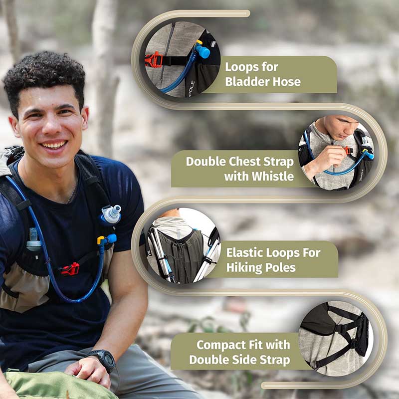 Tripole Voir Trail Running and Cycling 5 Litres Hydration Bag (Without Bladder) - Hydration