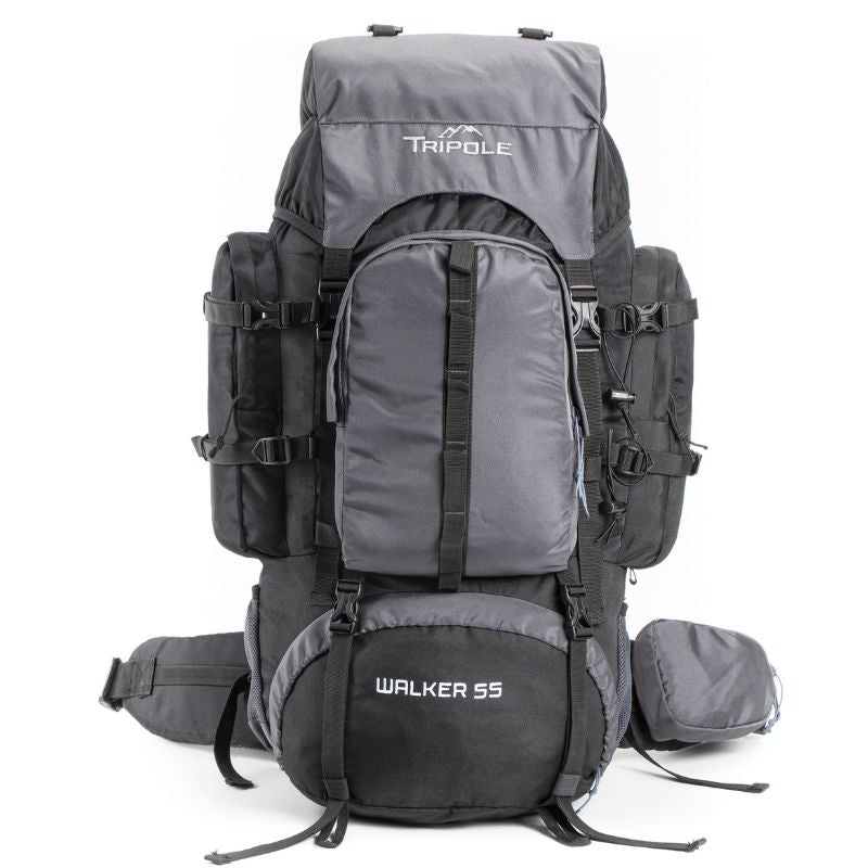 Tripole Walker 55 Litres Hikking and Trekking Backpack - Black / 55 Litres - Rucksacks and Backpacks