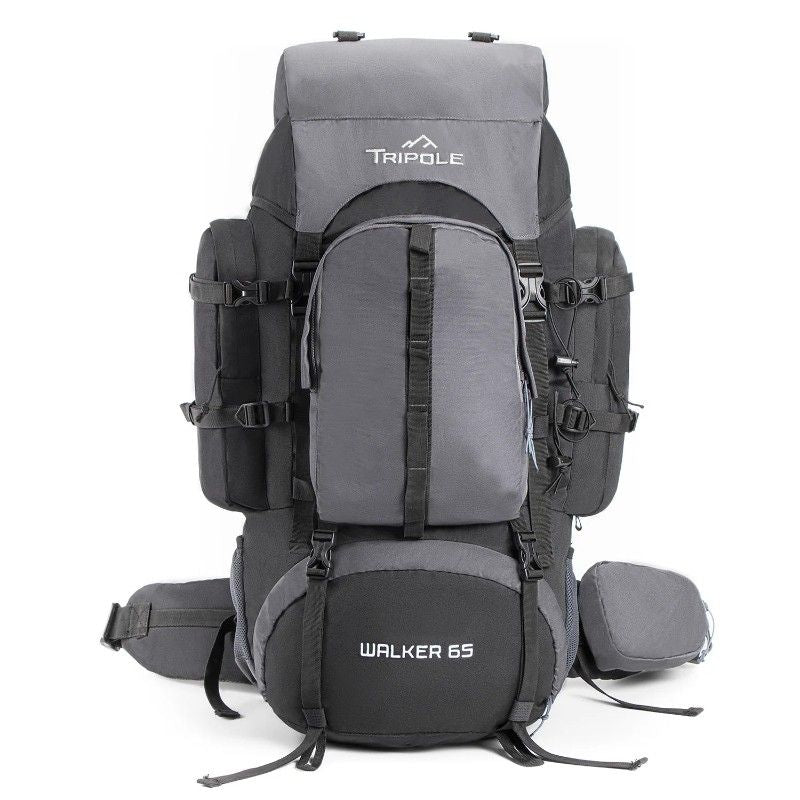 Tripole Walker 65 Litre Hikking and Trekking Backpack - Black / 65 Litres - Rucksacks and Backpacks
